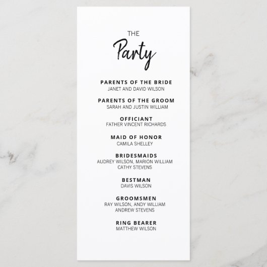 Menu Mandy Minimalist Simple Ceremony Party Program (Dos)