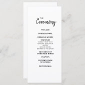 Menu Mandy Minimalist Simple Ceremony Party Program (Devant / Derrière)