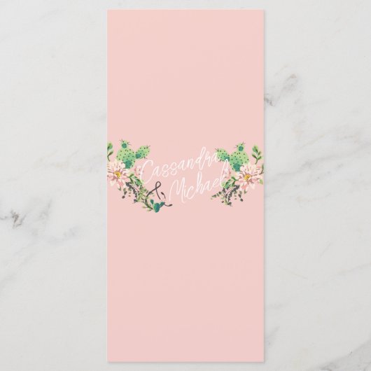 Menu Mangeons ! | Cactus du désert Bloom 5 Mariage de c (Dos)