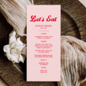 Menu Mangeons du Mariage rouge et rose