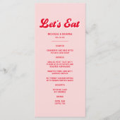 Menu Mangeons Mariage Rouge et Rose (Devant)