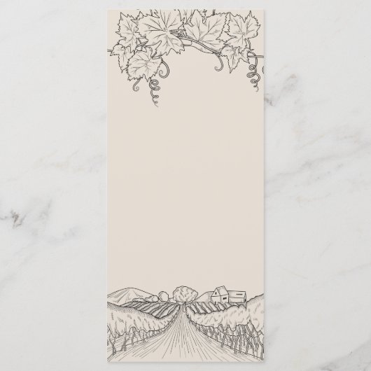 Menu Mangeons Napa Valley Vineyard Vineery Mariage (Dos)