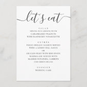 Menu Mangeons. Script moderne noir et blanc (Devant)
