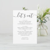 Menu Mangeons. Script moderne noir et blanc (Debout devant)