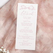 Menu Mangeons un élégant Mariage à main rose tiré