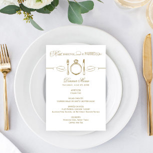 Menu Manger, boire et être marié Or Dîner de mariage