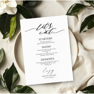 Menu Manger Boire et Être Marié Pour Assiette