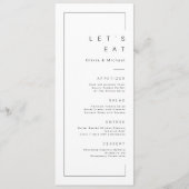 Menu Manger moderne chic minimaliste mariage (Devant)