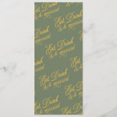 Menu Mangez Boire et être marié Mariage d'hiver (Dos)