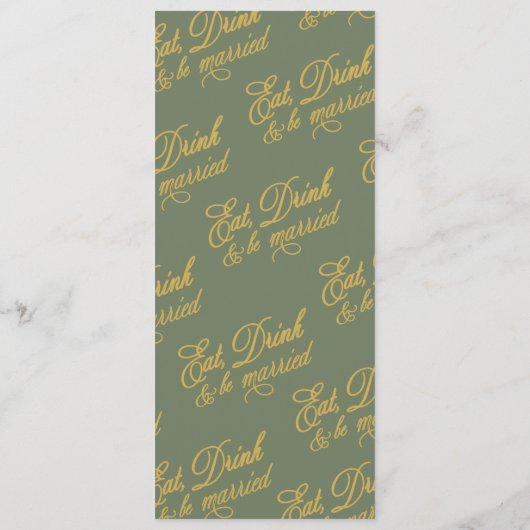 Menu Mangez Boire et être marié Mariage d'hiver (Dos)