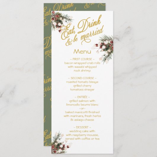 Menu Mangez Boire et être marié Mariage d'hiver (Devant / Derrière)