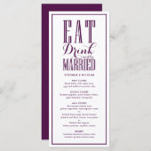 Menu Mangez, buvez et soyez marié Mariage (Devant / Derrière)