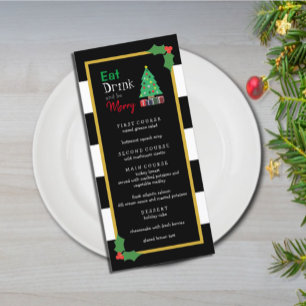 Menu Mangez Un Verre Et Soyez Joyeux Noël Fête