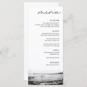 Menu Manhattan Beach Pier Noir & Blanc Mariage Dîner (Devant / Derrière)
