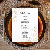 Menu Maple Leaf Edge Fall Wedding