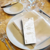 Menu Marbre blanc Floral dentelle islamique Mariage mus