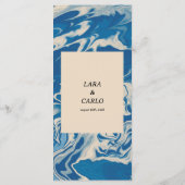 Menu Marbre Bleu Mariage côtier moderne (Dos)