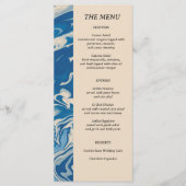 Menu Marbre Bleu Mariage côtier moderne (Devant)