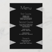 Menu Marbre gris moderne Mariage noir (Devant)