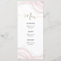 menu marbre rose aquarelle