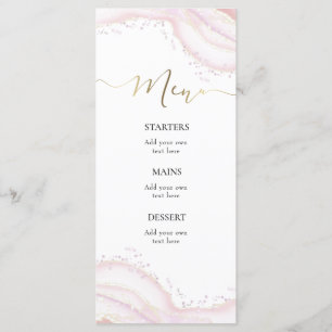 menu marbre rose aquarelle