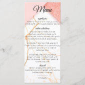 Menu Marbre rose et or moderne (Devant)