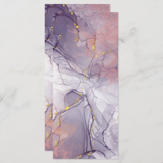 Menu Marbre violet et or (Devant / Derrière)