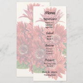 Menu Marguerites Gerbera Rouges (Devant / Derrière)