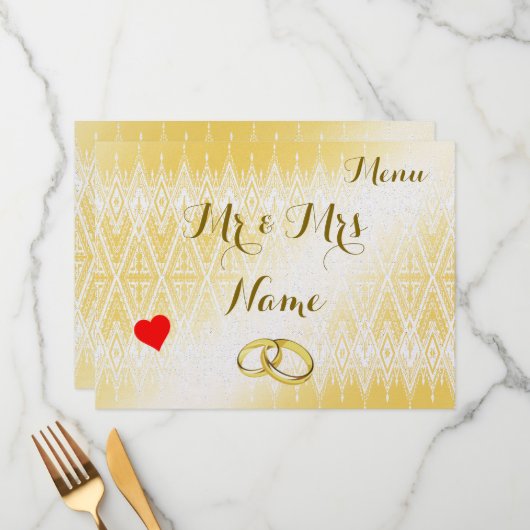 Menu Mariage (Devant/Arrière en situation)