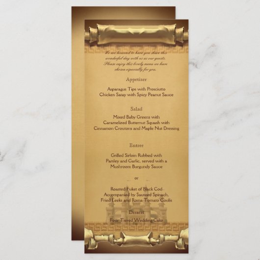 Menu Mariage (Devant / Derrière)