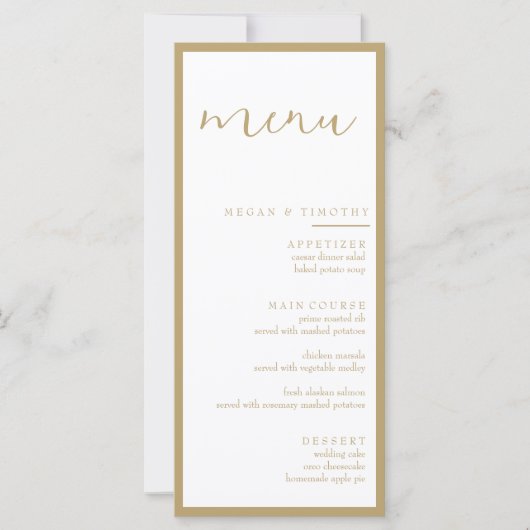 Menu Mariage (Devant)