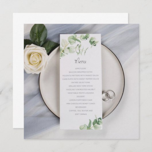 Menu mariage (Devant / Derrière)