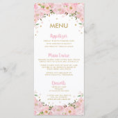 Menu Mariage à air chaud floral rose vif (Devant)