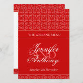Menu mariage à bandage rouge (Devant / Derrière)