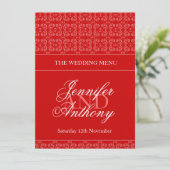 Menu mariage à bandage rouge (Debout devant)