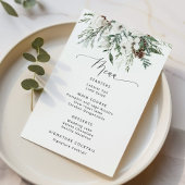 Menu Mariage à feuillage persistant hiver minimaliste
