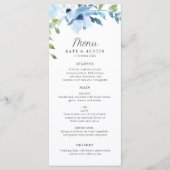 menu mariage à fleurs bleu clair (Devant)