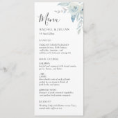 Menu mariage à fleurs bleu foncé (Devant)