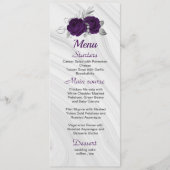 Menu mariage à fleurs gris argent royal (Devant)