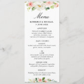 menu mariage à fleurs rose (Devant)