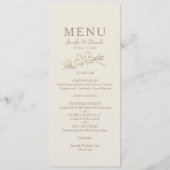 Menu Mariage à la calligraphie dorée (Devant)