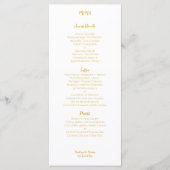 Menu Mariage à la feuille tropicale de palmier doré (Devant)