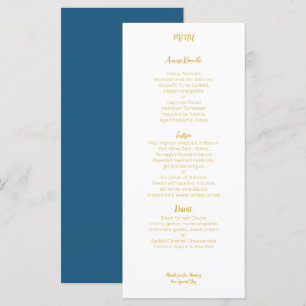 Menu Mariage à la feuille tropicale de palmier doré