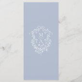 Menu Mariage à la frontière bleu classique (Dos)