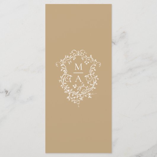 Menu Mariage à la frontière florale classique or (Dos)