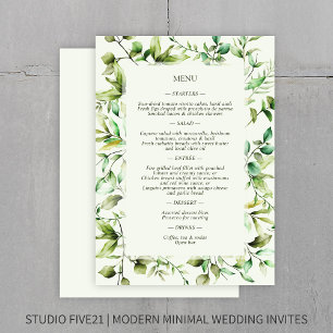 Menu Mariage à la frontière florale rustique classique
