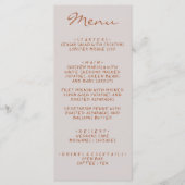 Menu Mariage à la main d'automne Écrit Earthy Pinstripe (Devant)