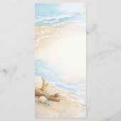 Menu Mariage à la plage à l'aquarelle des marées éterne (Dos)