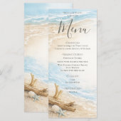 Menu Mariage à la plage à l'aquarelle des marées éterne (Devant / Derrière)