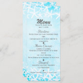 Menu Mariage à la plage Tropical bleu de Starfish (Devant / Derrière)